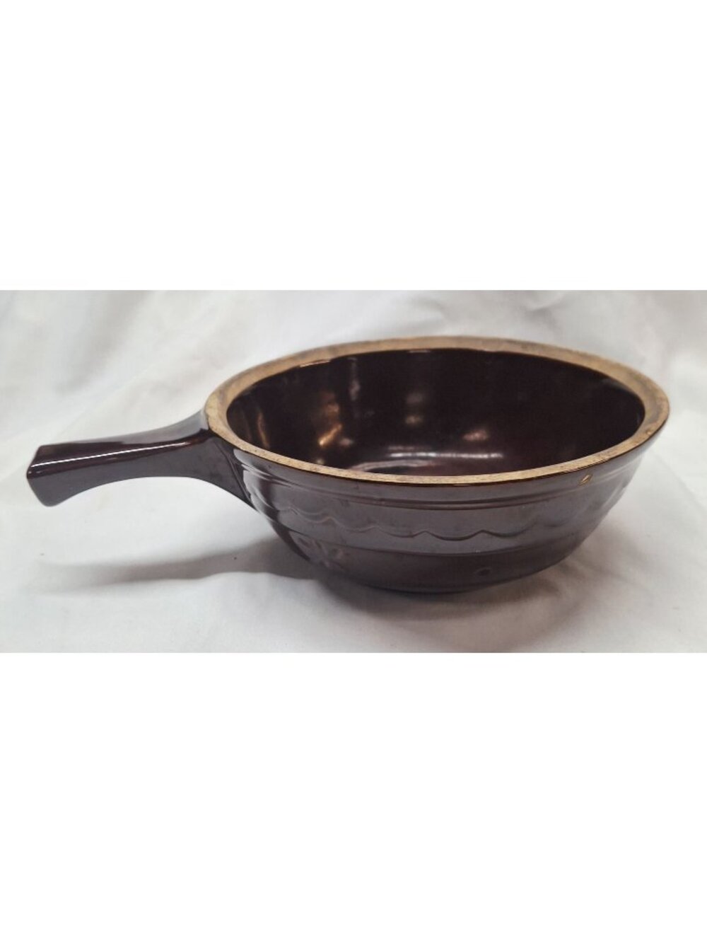 vintage Marcrest Daisy Dot brown stoneware oven-proof bowl made in the USA